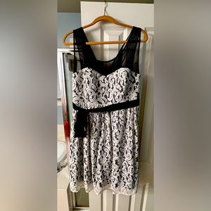 Black and white lace dress